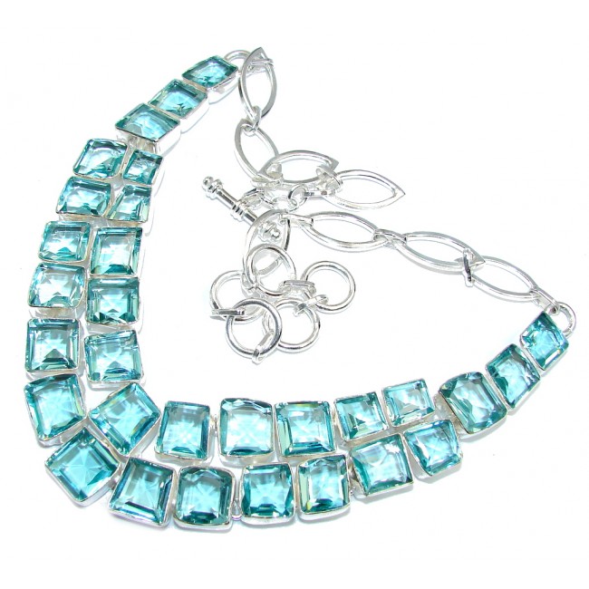Ray Of Light created Swiss Blue Topaz Sterling Silver necklace