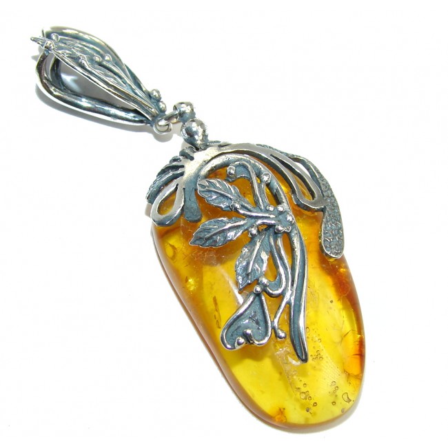 Very Romantic AAA Baltic Amber Sterling Silver Pendant