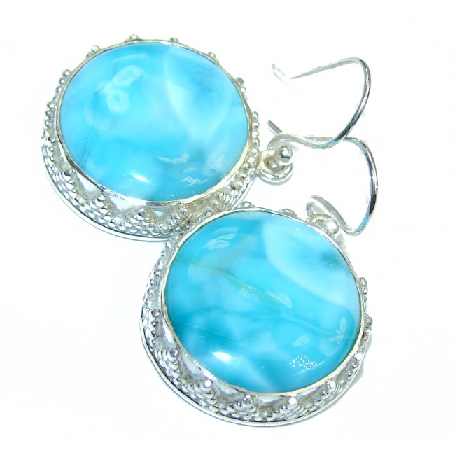 Simple and Beautiful AAA Blue Larimar Sterling Silver earrings