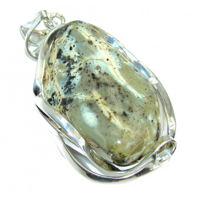 Huge Rough Butterscotch Baltic Polish Amber Oxigized Sterling Silver Pendant