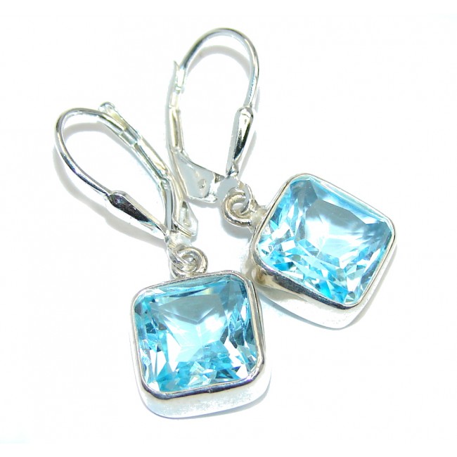 Natural AAA Blue Topaz Sterling Silver earrings