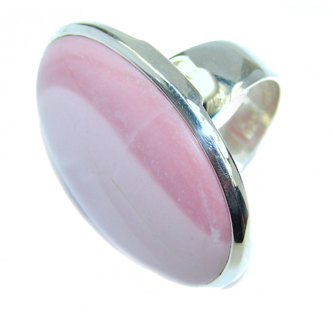 Chunky Natural Beauty AAA Pink Opal Sterling Silver ring s. 7