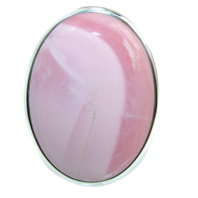 Chunky Natural Beauty AAA Pink Opal Sterling Silver ring s. 7