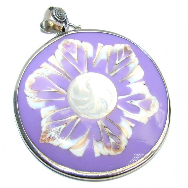 Fashion Purple Shell Sterling Silver Pendant