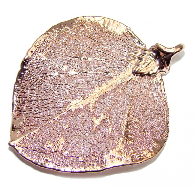 Gold Plated real Leaf Sterling Silver Pendant