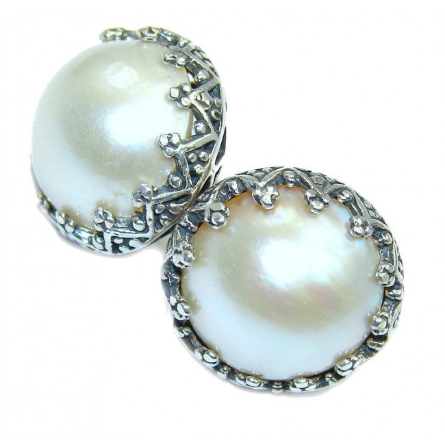 Big Classic Beauty Pearl Sterling Silver earrings