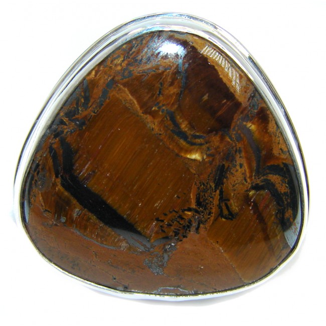 Totally Amazing AAA Gold Tigers Eye Sterling Silver ring s. 8 adjustable