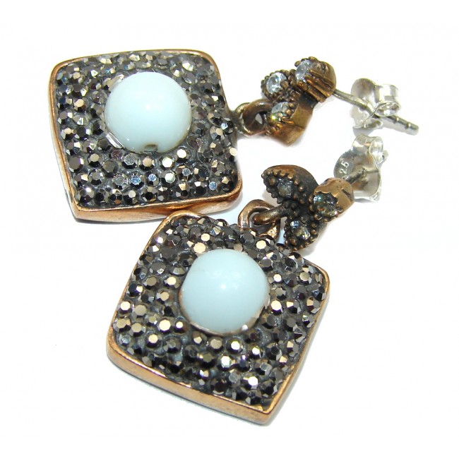 Posh White Agate & Spinel Sterling Silver earrings