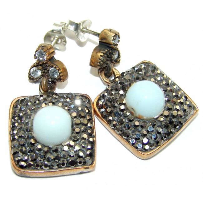 Posh White Agate & Spinel Sterling Silver earrings