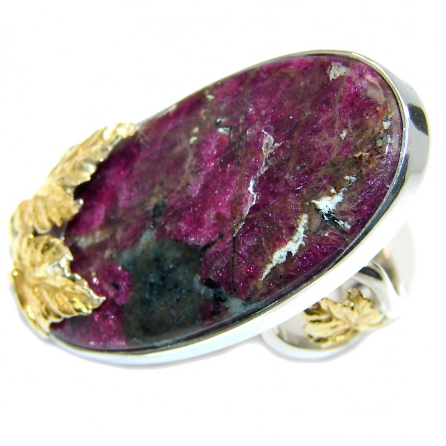 Natural AAA Russian Eudialyte Gold over Sterling Silver Ring s. 7 adjustable
