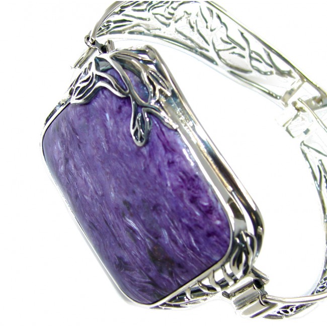 Gorgeous Design AAA Siberian Charoite Sterling Silver Bracelet / Cuff