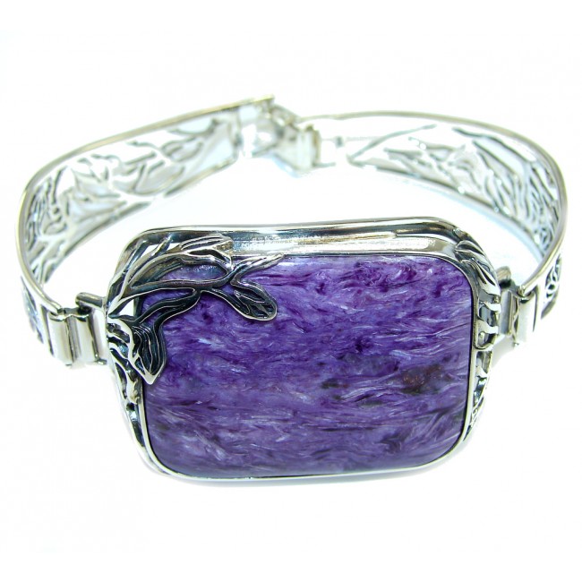 Gorgeous Design AAA Siberian Charoite Sterling Silver Bracelet / Cuff