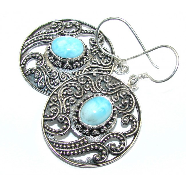 Trully Beautiful Heavenly Blue Larimar Sterling Silver earrings