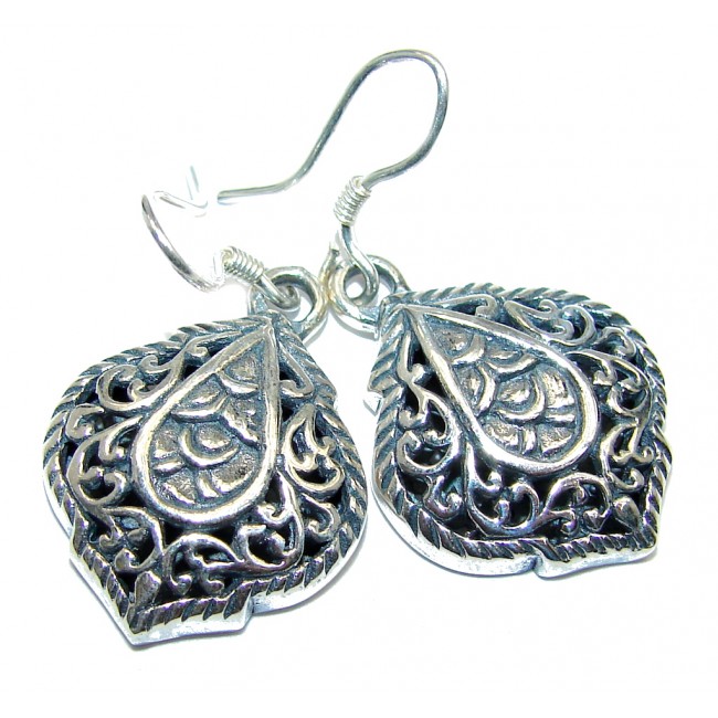 Beautiful Bali Treasure Oxidized Sterling Silver earrings