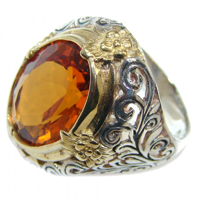 Pure Energy Golden Topaz Two Tones Sterling Silver Ring s. 7