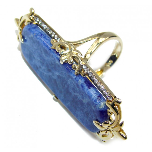 Irresistible Blue Sodalite Gold over Sterling Silver Ring s. 6