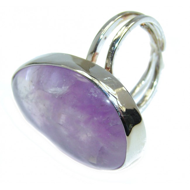 Perfect Genuine Amethyst Sterling Silver Ring size adjustable