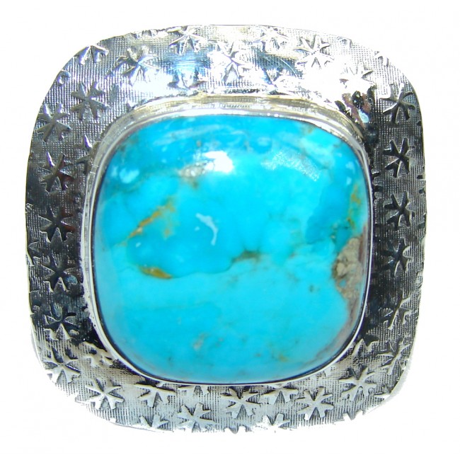 Huge Slepping Beauty Turquoise Sterling Silver Ring s. 8 1/4
