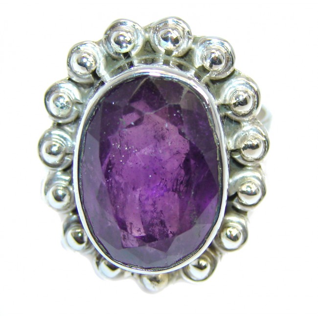 Delicate Purple Amethyst Sterling Silver Ring s. 8 1/4