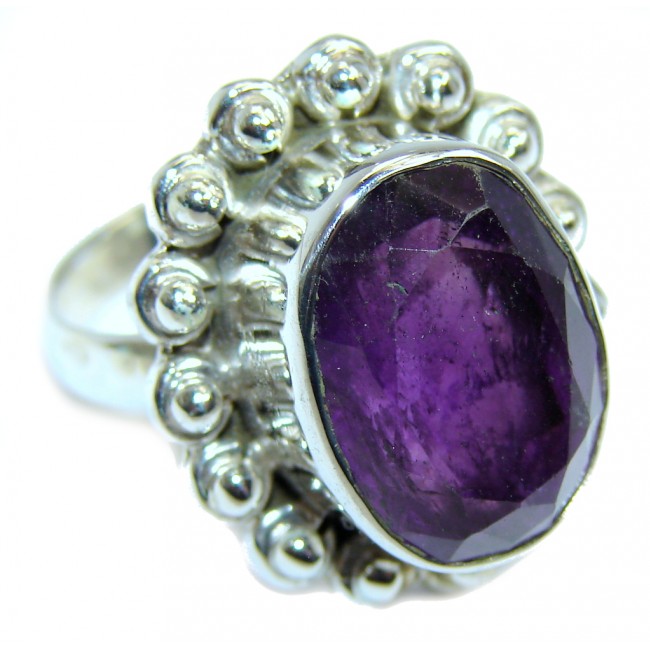 Delicate Purple Amethyst Sterling Silver Ring s. 8 1/4