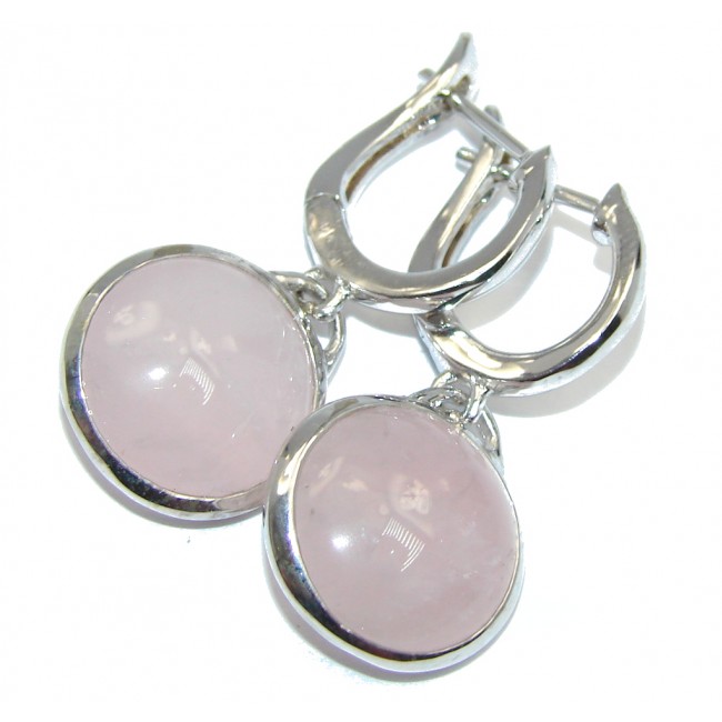 Perfect AAA Rose Quartz Sterling Silver earrings