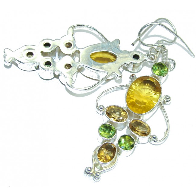 Handcrafted Yellow Golden Magic Topaz Sterling Silver earrings