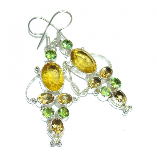 Handcrafted Yellow Golden Magic Topaz Sterling Silver earrings