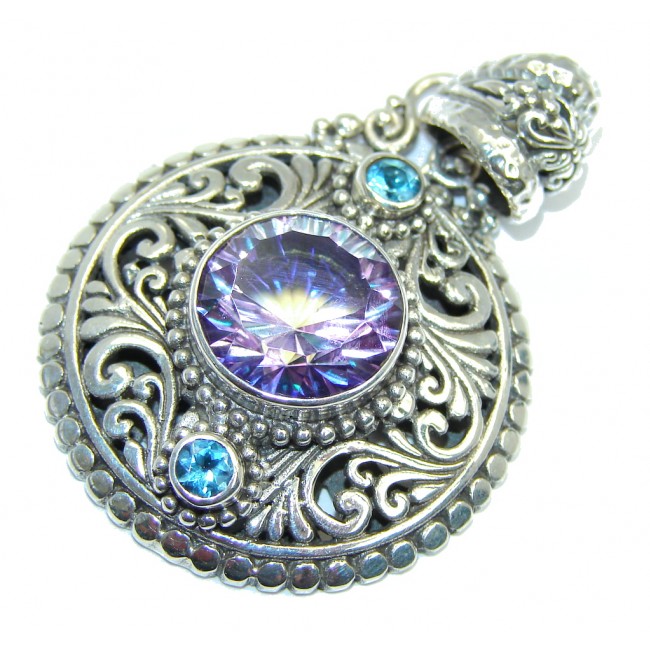 Amazing - Bali Handcrafted - Lilac Magic Topaz Sterling Silver Pendant