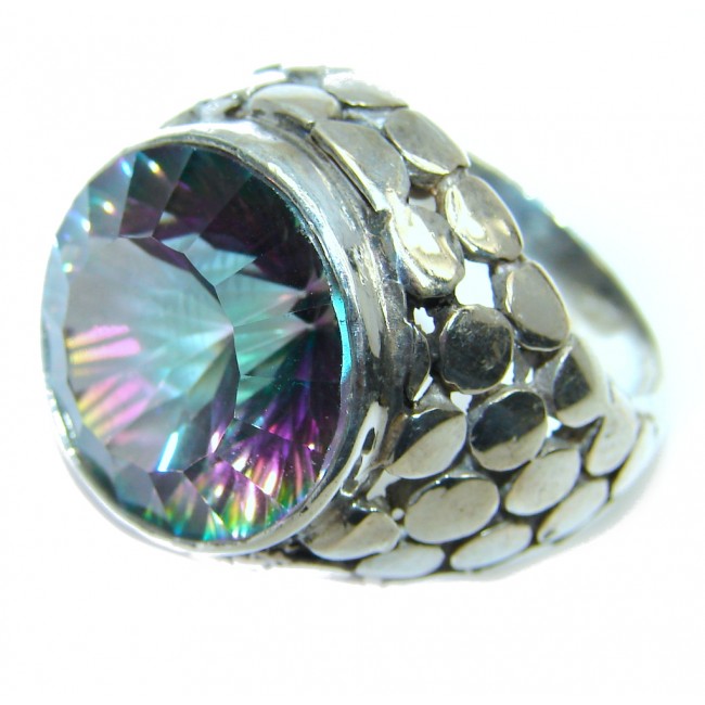 Exotic Rainbow Magic Topaz Sterling Silver Ring s. 6 1/4