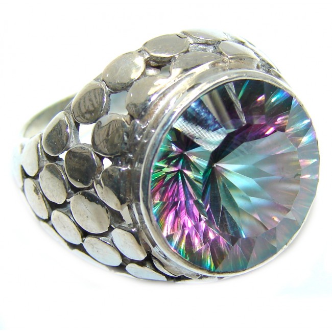 Exotic Rainbow Magic Topaz Sterling Silver Ring s. 6 1/4