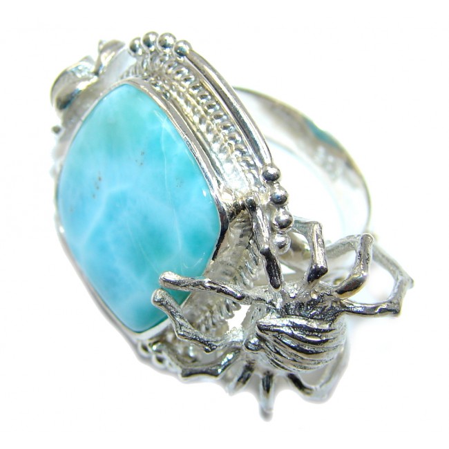 Under the Sea Blue Larimar Sterling Silver Ring size 6