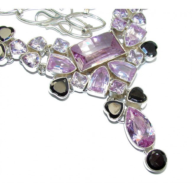 Super Chunky Lilac Beauty Cubic Zirconia Sterling Silver necklace