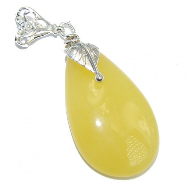 Butterscotch Baltic Polish Amber Gold plated over Sterling Silver Pendant