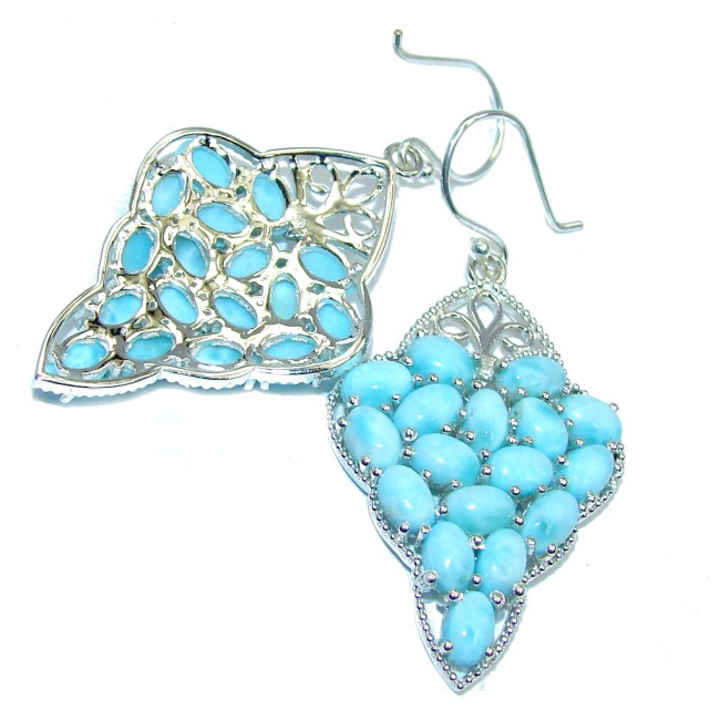 Blue Grapes Vintage Style AAA Blue Larimar Sterling Silver earrings