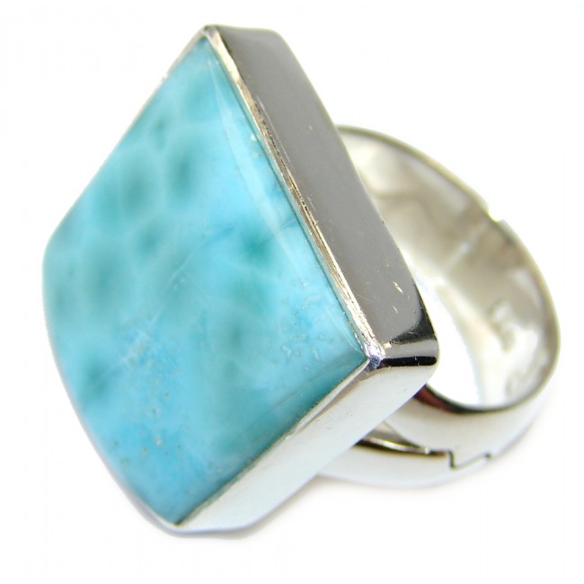 Great quality Blue Larimar Sterling Silver Ring size 9