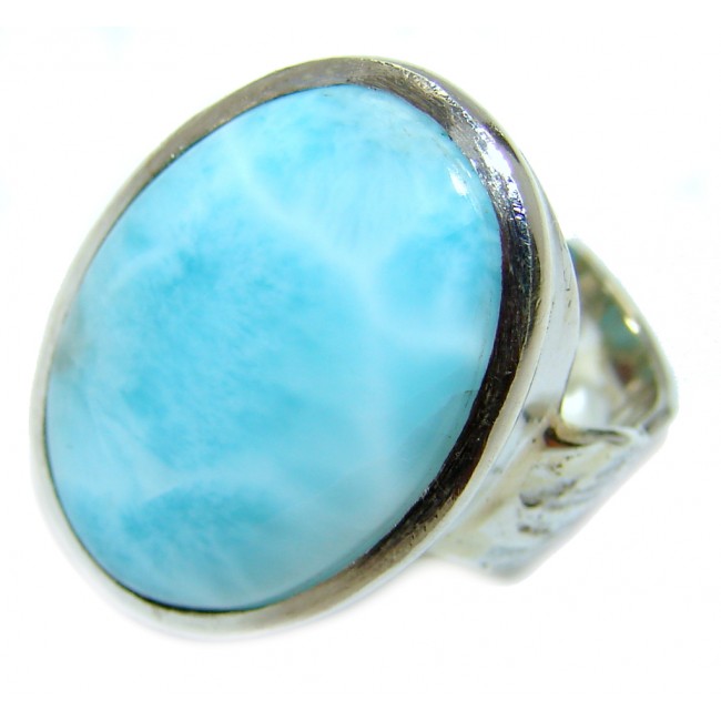 Great quality Blue Larimar Sterling Silver Ring size 6