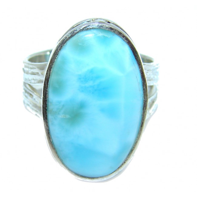 Great quality Blue Larimar Sterling Silver Ring size 6 1/4