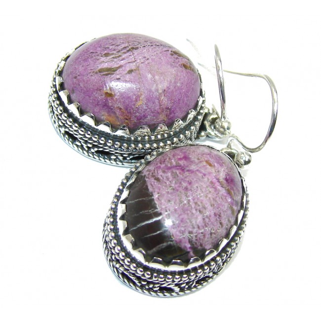 Precious Victorian Style Purple Charoite Sterling Silver earrings