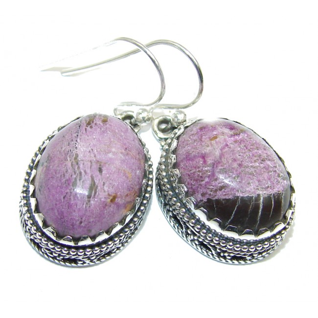 Precious Victorian Style Purple Charoite Sterling Silver earrings
