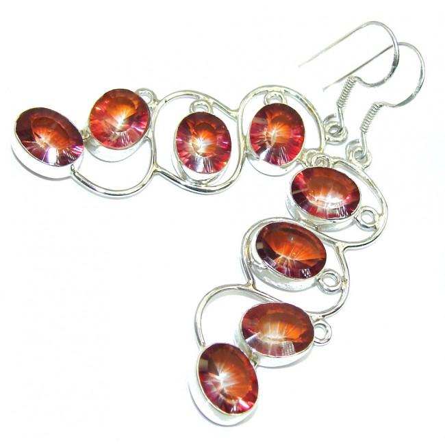 Red Rainbow Magic Topaz Sterling Silver earrings