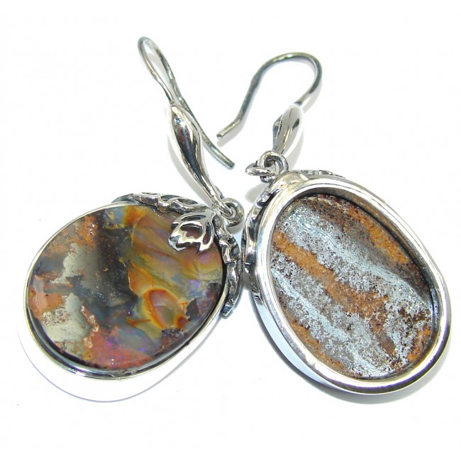 Classy Design Australian Boulder Opal Sterling Silver earrings