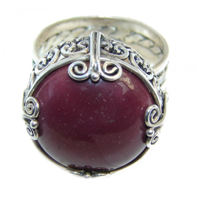 Vintage Style Perfect Red Jasper Sterling Silver Ring s. 10