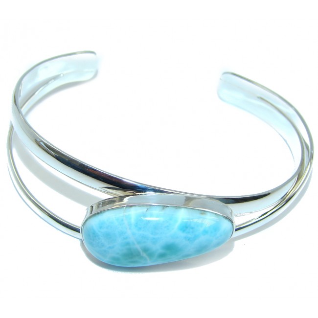 Exclusive AAA Blue Larimar Sterling Silver Bracelet / Cuff