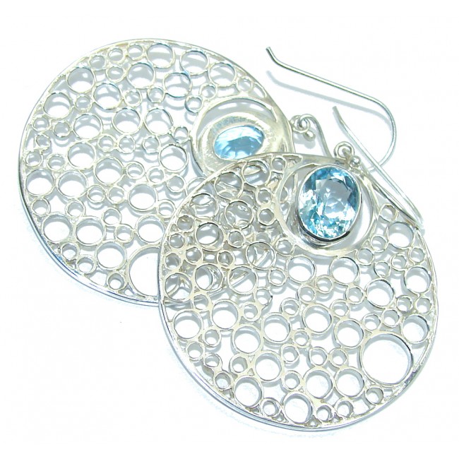 Rich Design Swiss Blue Topaz Sterling Silver earrings