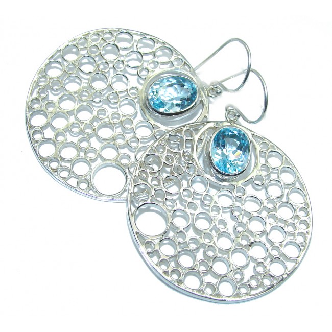 Rich Design Swiss Blue Topaz Sterling Silver earrings