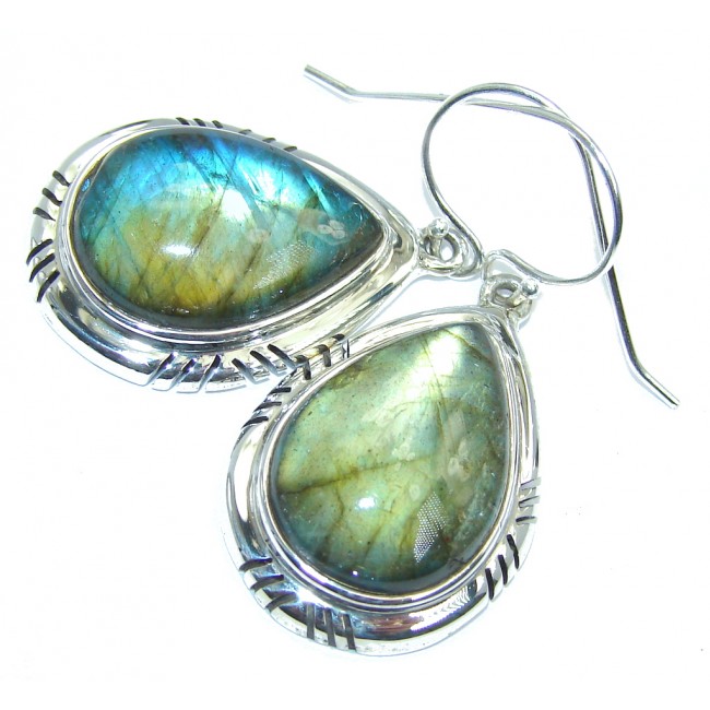 Natural AAA Blue Labradorite Sterling Silver earrings