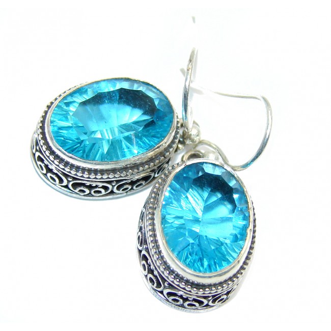 Perfection AAA Blue Larimar Sterling Silver earrings