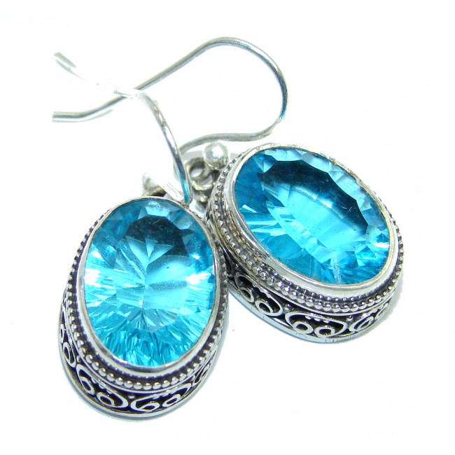 Perfection AAA Blue Larimar Sterling Silver earrings