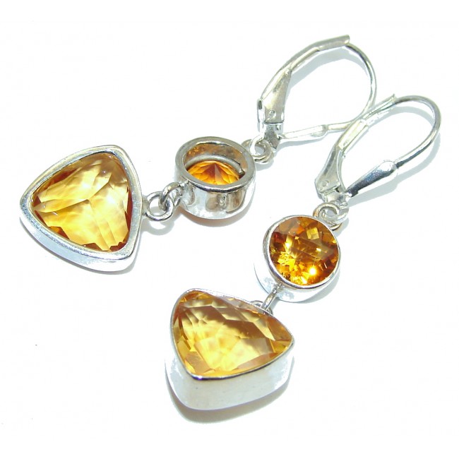 Handcrafted Yellow Golden Topaz Sterling Silver earrings