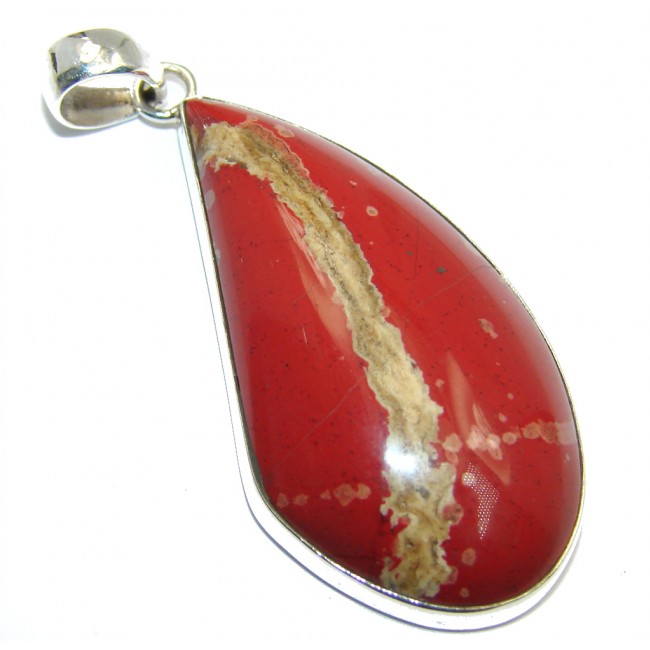Gorgeous AAA Red Jasper Sterling Silver Pendant